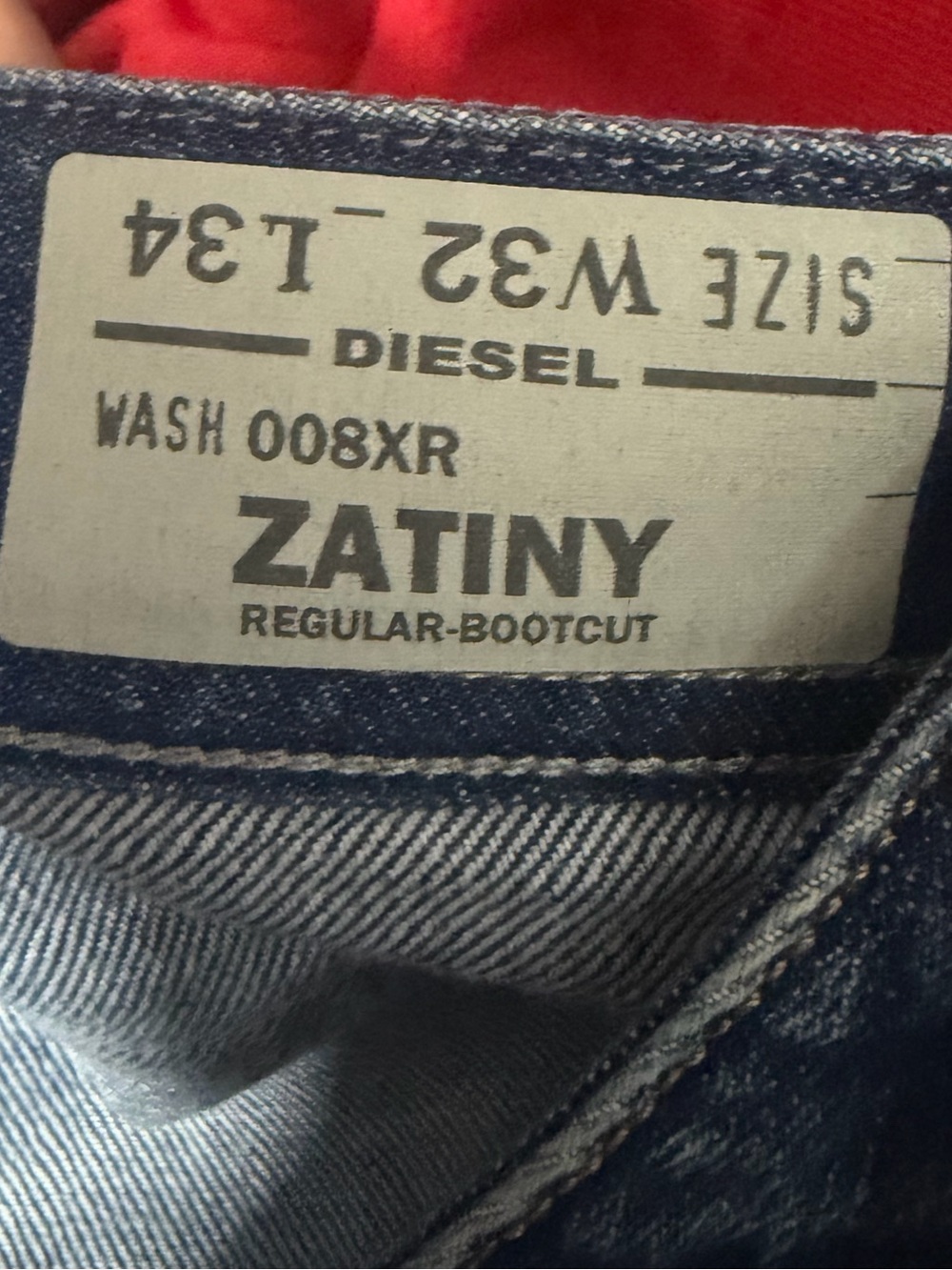 Diesel Zatiny 008XR Regular Bootcut Jeans Men’s W32 L34 Made in Italy - Picture 10 of 10